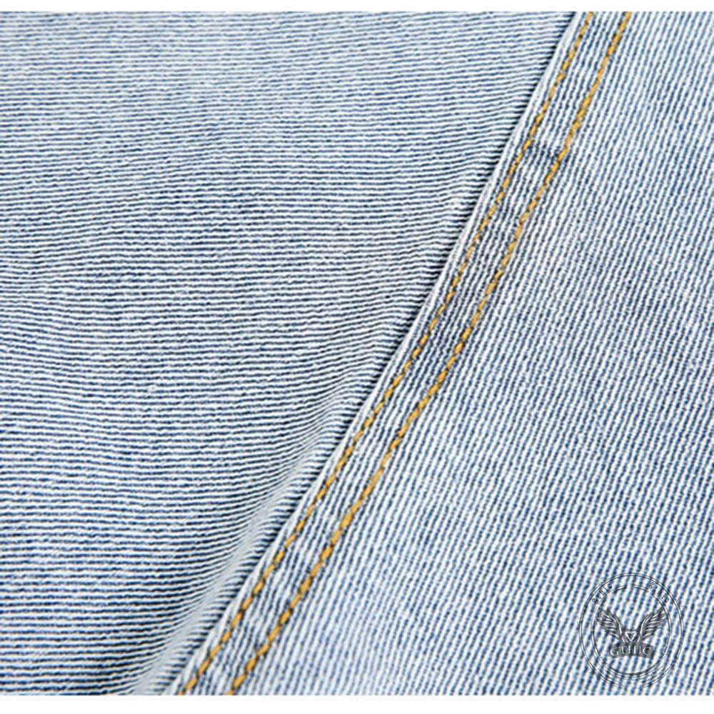 American Retro Distressed Stand-Up Collar Denim Jacket