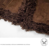 American Retro Distressed Suede Plush Patchwork Jacket