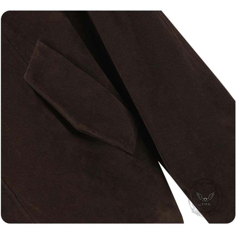 American Retro Faux Suede Patchwork Design Short Jacket