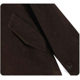 American Retro Faux Suede Patchwork Design Short Jacket