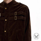 American Retro Faux Suede Patchwork Design Short Jacket