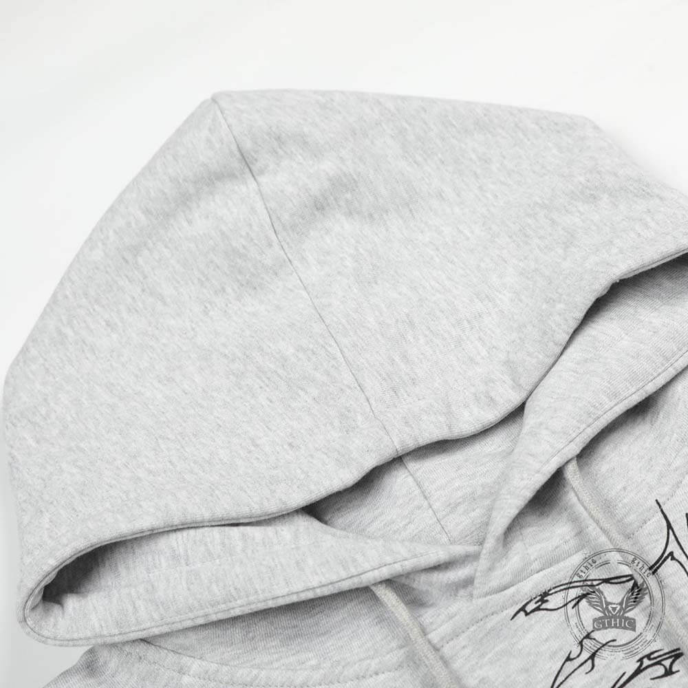 American Retro Gothic Cross Loose Hoodie Sweatpants Set