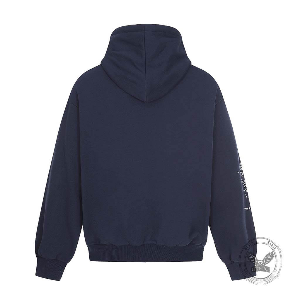 American Retro Gothic Cross Loose Hoodie Sweatpants Set