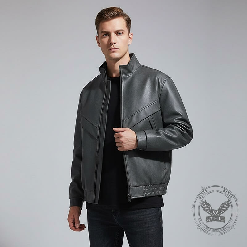 American Retro Lapel PU Leather Street Jacket Coat | Gthic.com