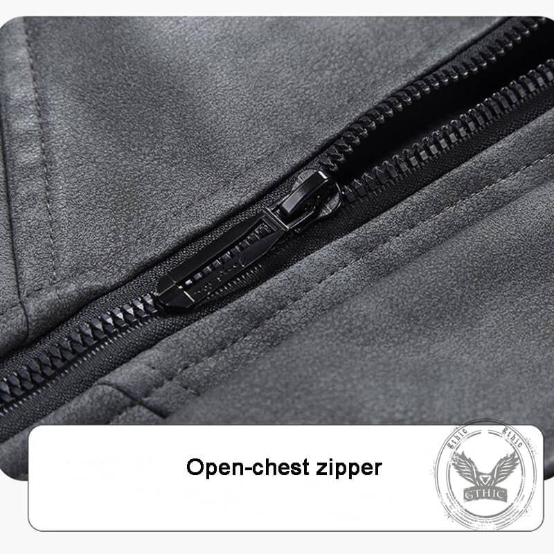 American Retro Lapel PU Leather Street Jacket Coat