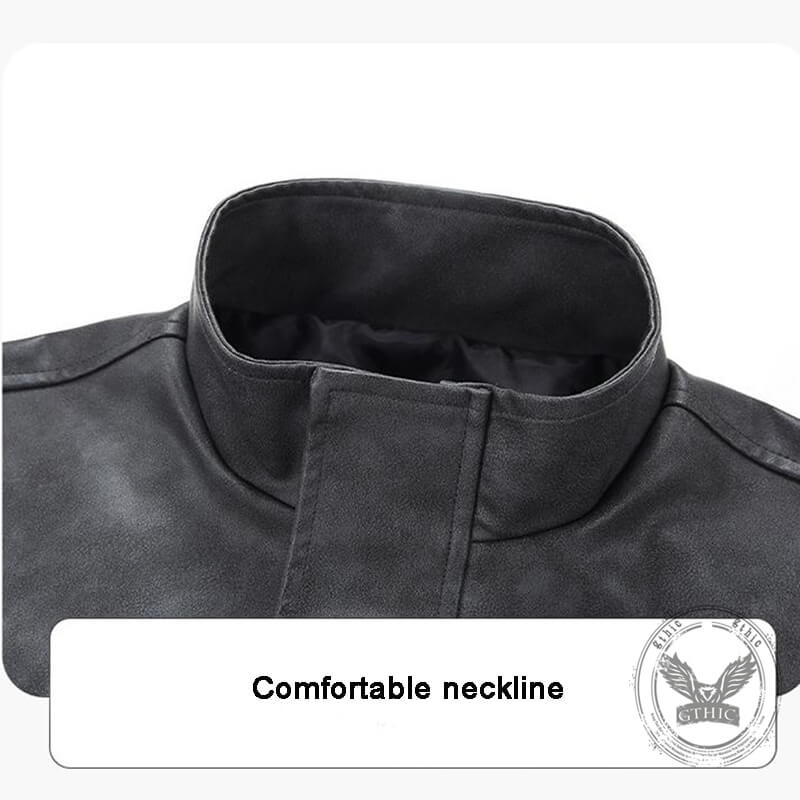 American Retro Lapel PU Leather Street Jacket Coat