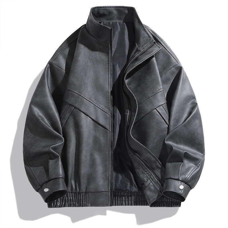 American Retro Lapel PU Leather Street Jacket Coat | Gthic.com