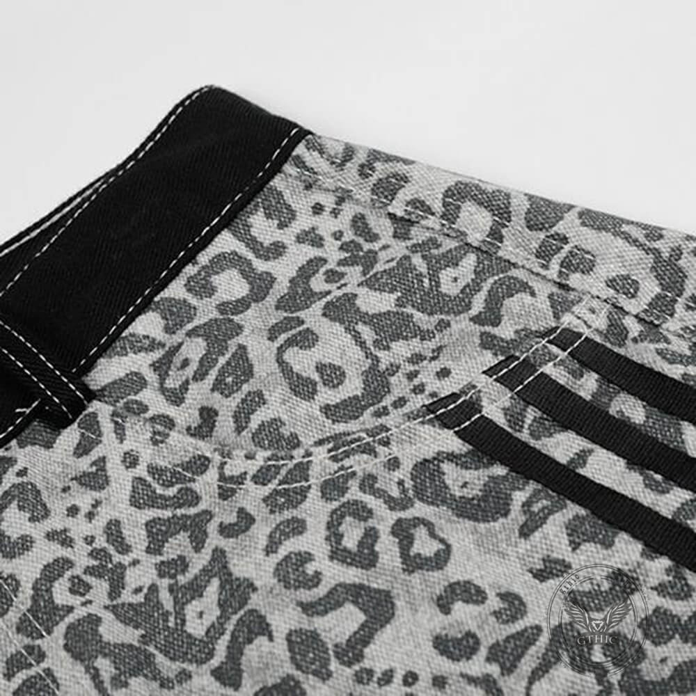 Punk-Hose für Herren aus Baumwolle mit Aufnäher und Totenkopf-Aufdruck