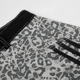 Pantaloni punk da uomo in cotone con stampa teschio patch