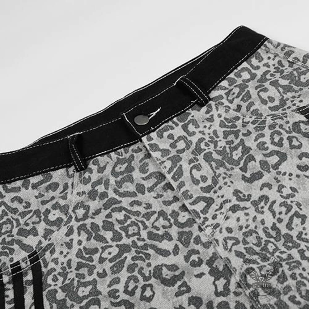 Punk-Hose für Herren aus Baumwolle mit Aufnäher und Totenkopf-Aufdruck