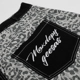 Pantaloni punk da uomo in cotone con stampa teschio patch