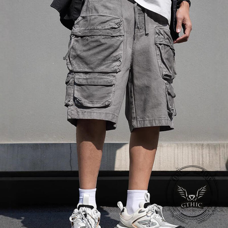 American Retro Loose Multi-Pocket Cargo Shorts