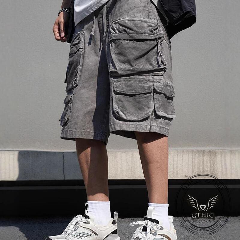 American Retro Loose Multi-Pocket Cargo Shorts