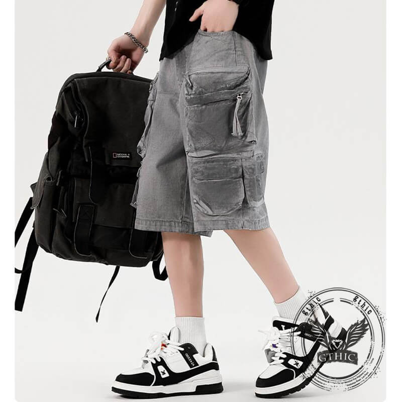 American Retro Loose Multi-Pocket Cargo Shorts