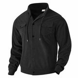 American Retro Multi-Pocket Corduroy Lapel Coat