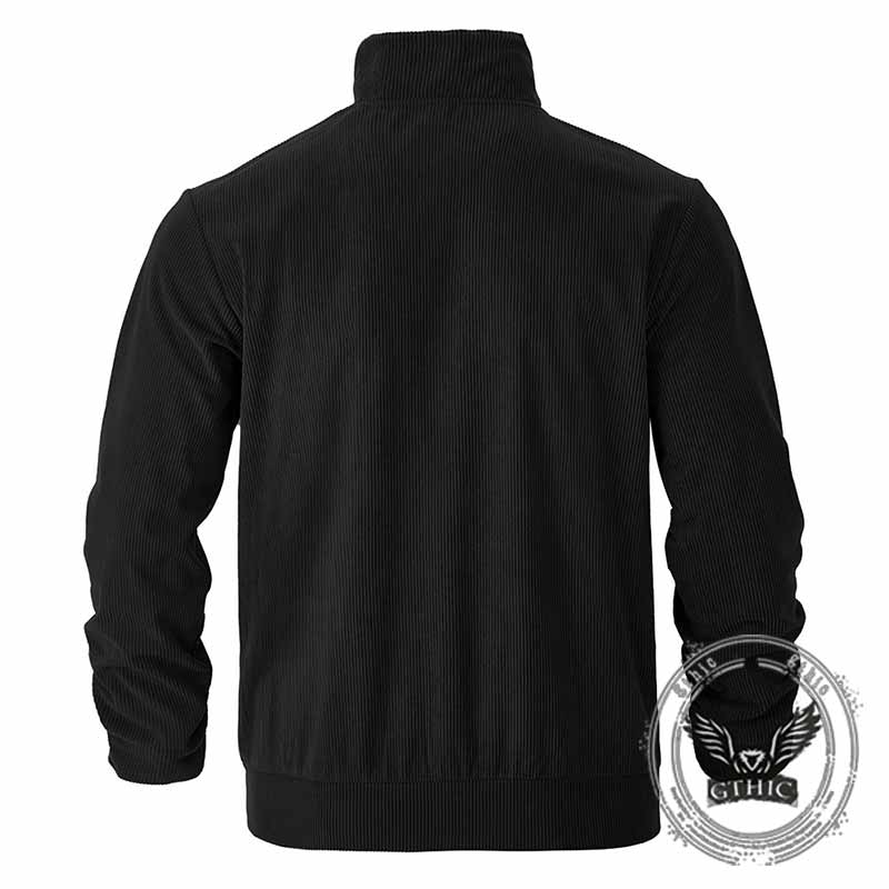 American Retro Multi-Pocket Corduroy Lapel Coat