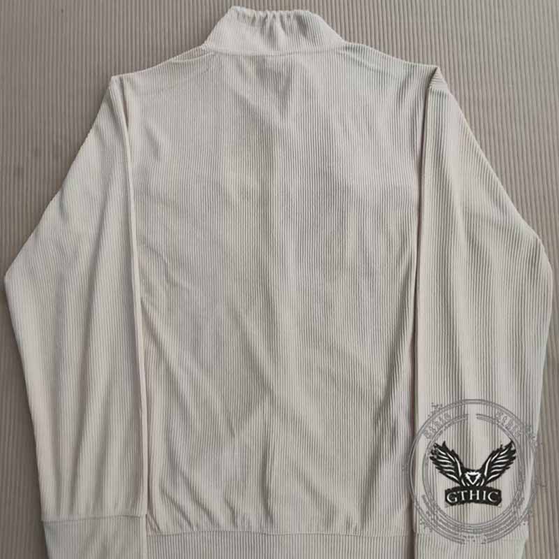 American Retro Multi-Pocket Corduroy Lapel Coat