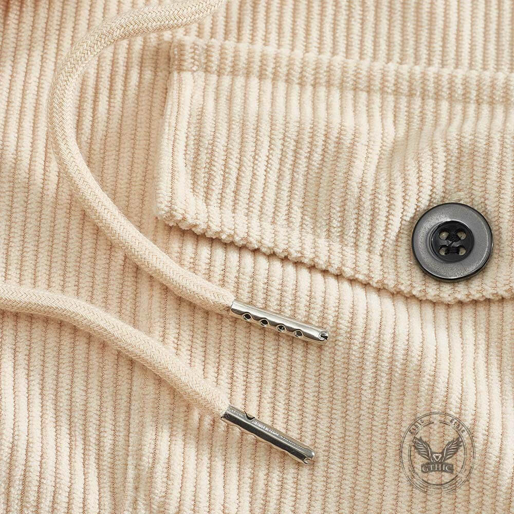 American Retro Multi-Pocket Corduroy Lapel Jacket