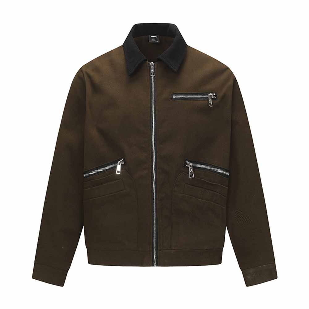 American Retro Multi-Zip Pocket Lapel Cargo Jacket | Gthic.com