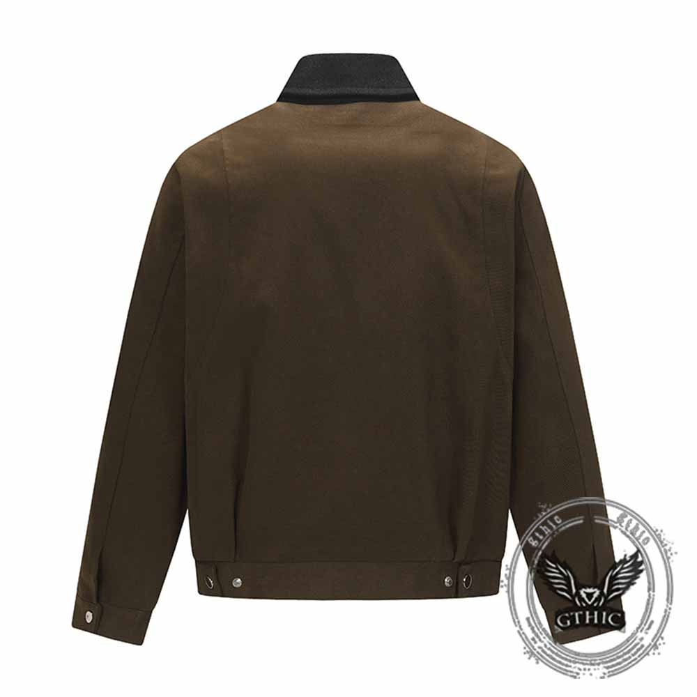 American Retro Multi-Zip Pocket Lapel Cargo Jacket