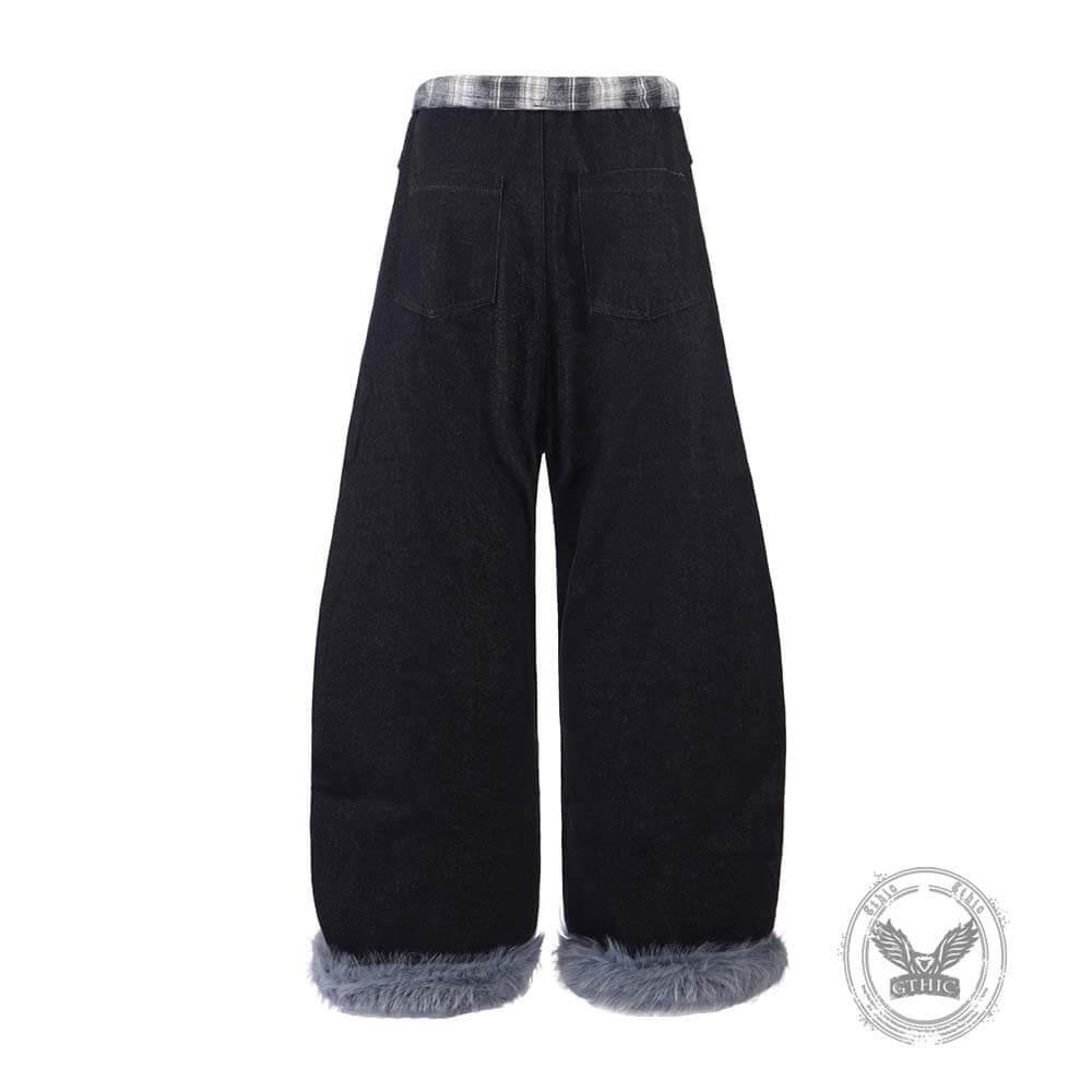 Pantaloni punk da uomo in cotone con stampa teschio patch