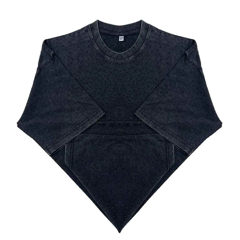 American Retro Rhinestone Distressed Loose T-Shirt