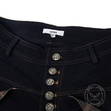 American Retro Slim-Fit Multi-Button Frayed Jeans