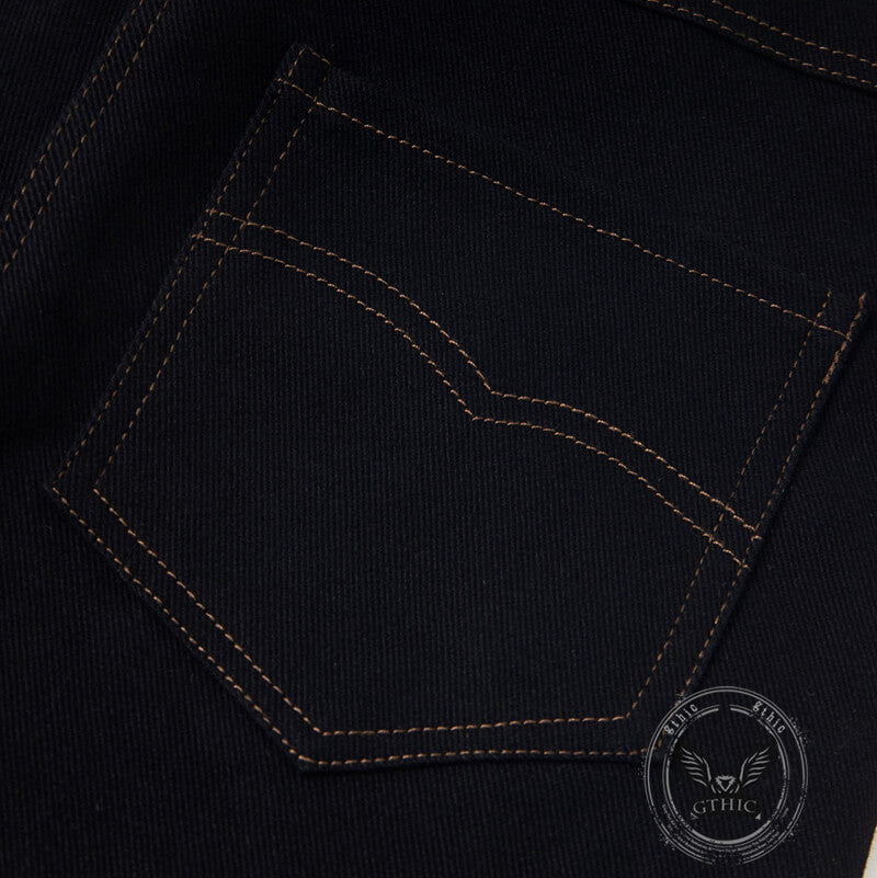 American Retro Slim-Fit Multi-Button Frayed Jeans