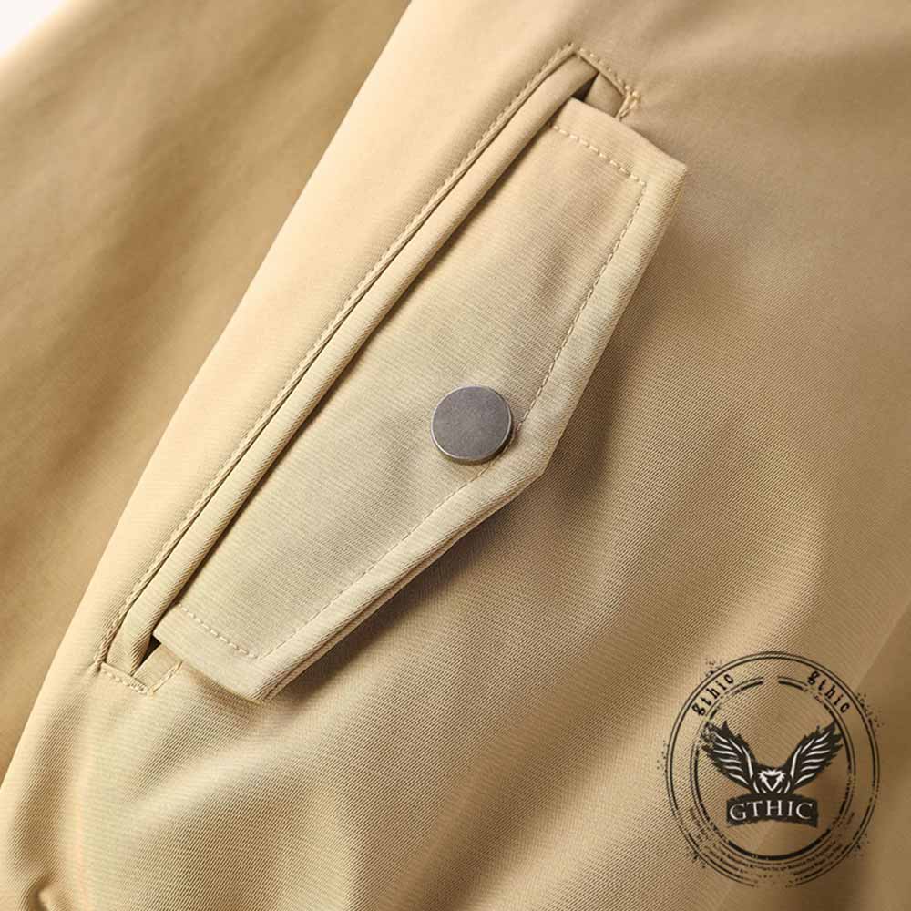 American Retro Stand-Up Collar Zip-Up Jacket