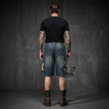 American Retro Star Patchwork Loose Denim Shorts | Gthic.com