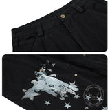 American Retro Star Print Versatile Cargo Baggy Jeans