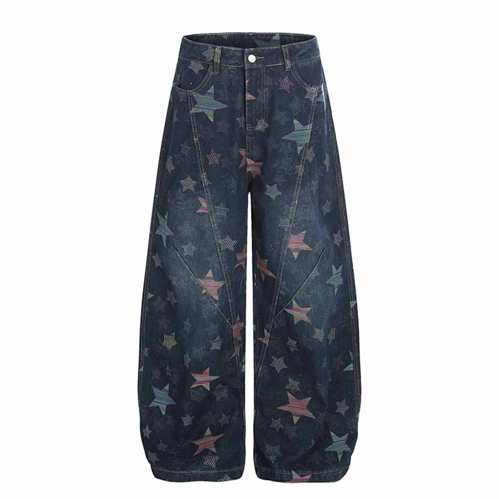 Punk-Hose für Herren aus Baumwolle mit Aufnäher und Totenkopf-Aufdruck