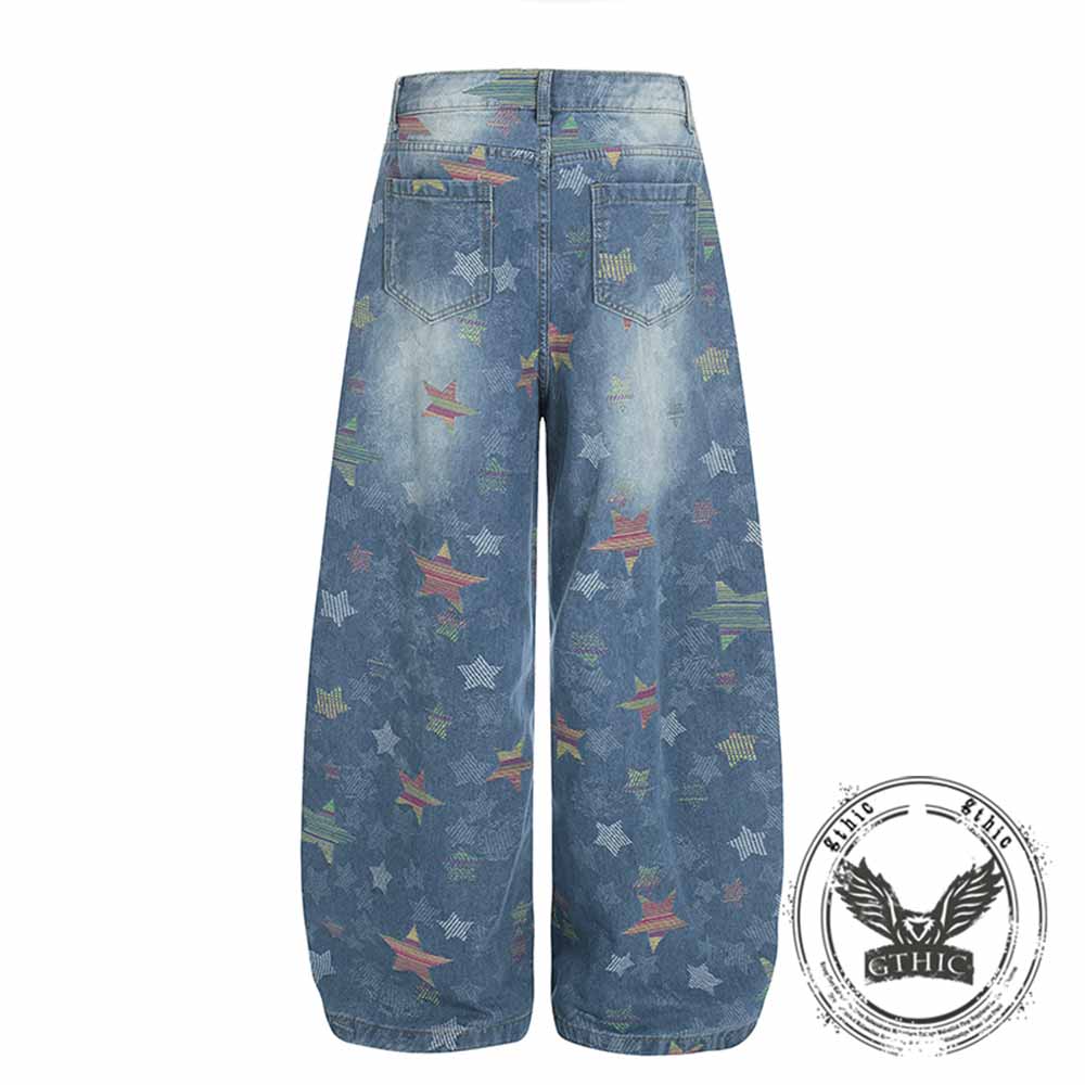 Punk-Hose für Herren aus Baumwolle mit Aufnäher und Totenkopf-Aufdruck