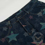 American Retro Star Print Washed Scimitar Jeans