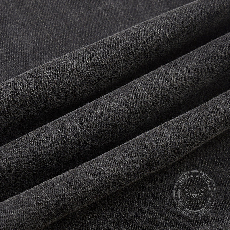 Pantalon Punk Homme en Coton Imprimé Crâne Patch