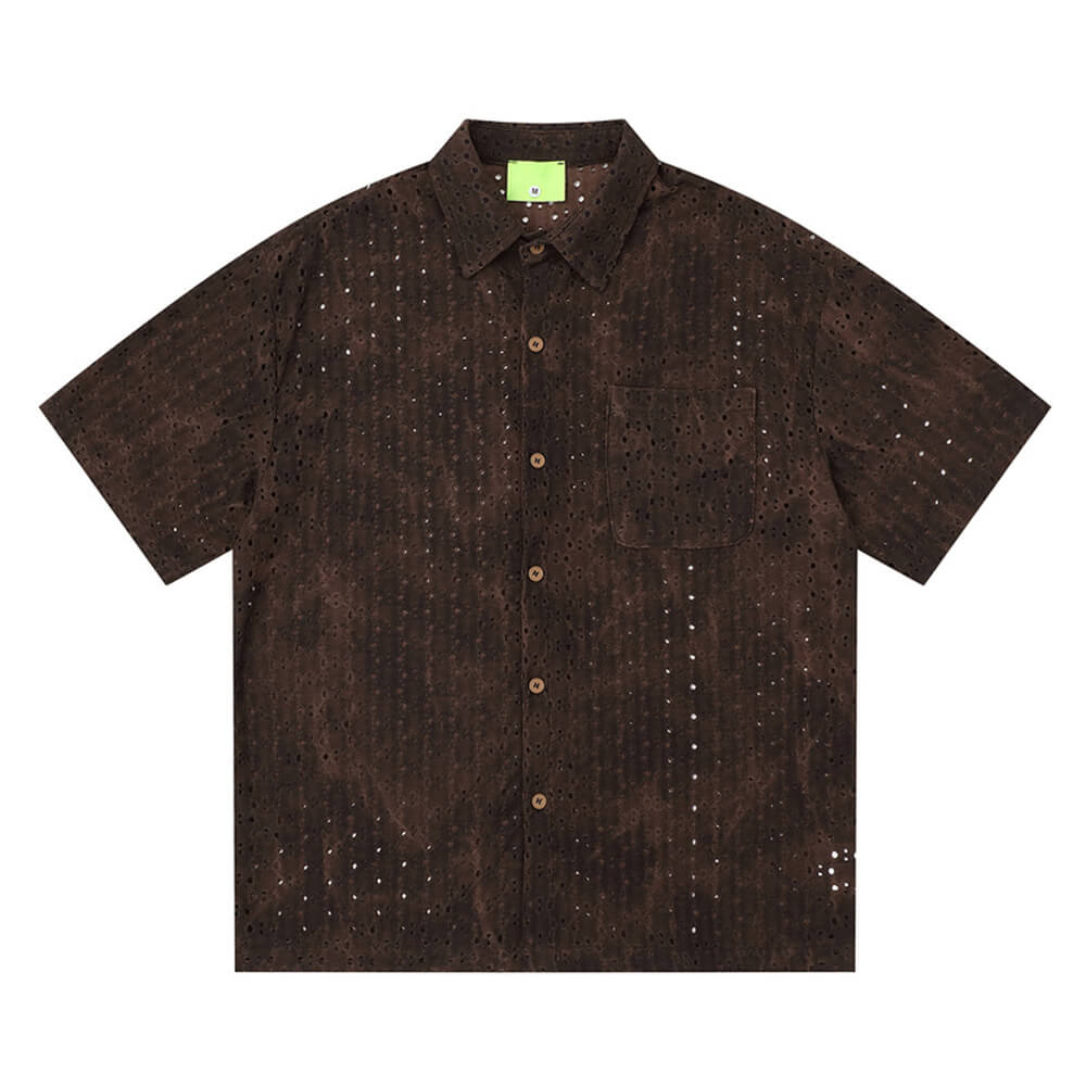 American Retro Textured Tie-Dye Loose Short-Sleeve Shirt