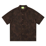 American Retro Textured Tie-Dye Loose Short-Sleeve Shirt