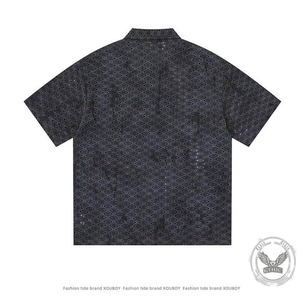 American Retro Textured Tie-Dye Loose Short-Sleeve Shirt