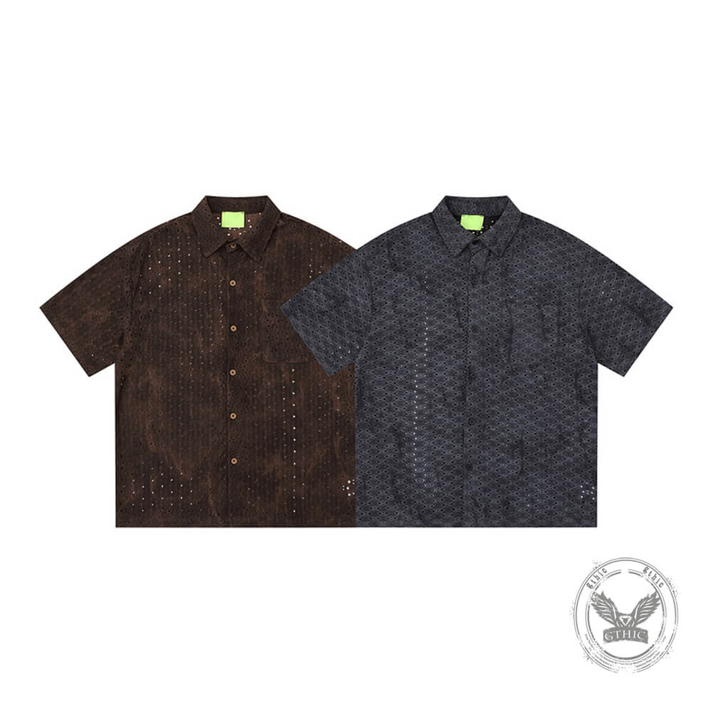American Retro Textured Tie-Dye Loose Short-Sleeve Shirt