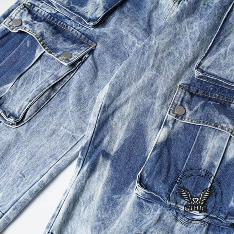 Pantalon Punk Homme en Coton Imprimé Crâne Patch