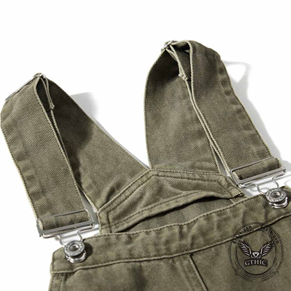 American Retro Wide Leg Large Pocket Cargo Overalls
