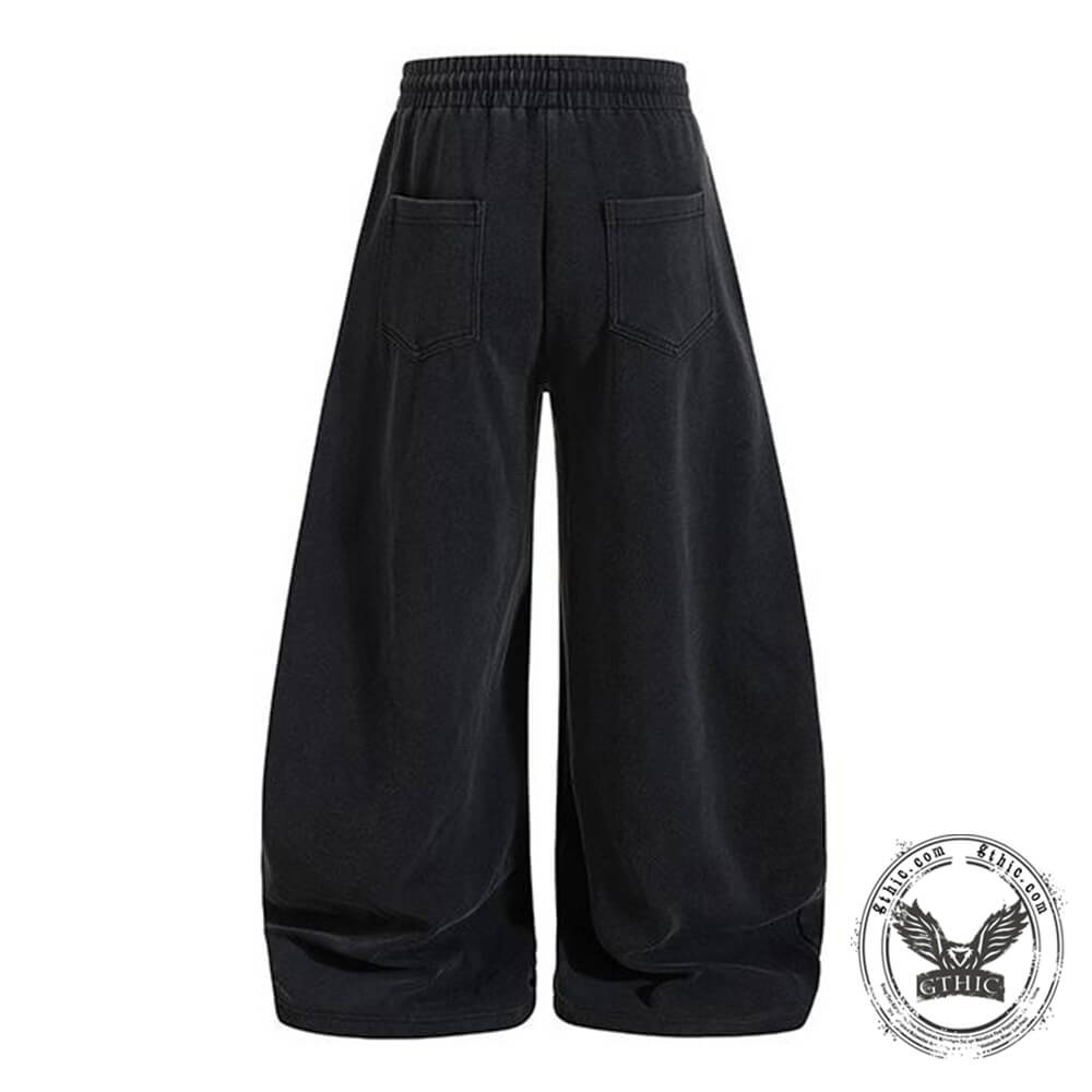 American Star-Print Loose Wide-Leg Casual Pants