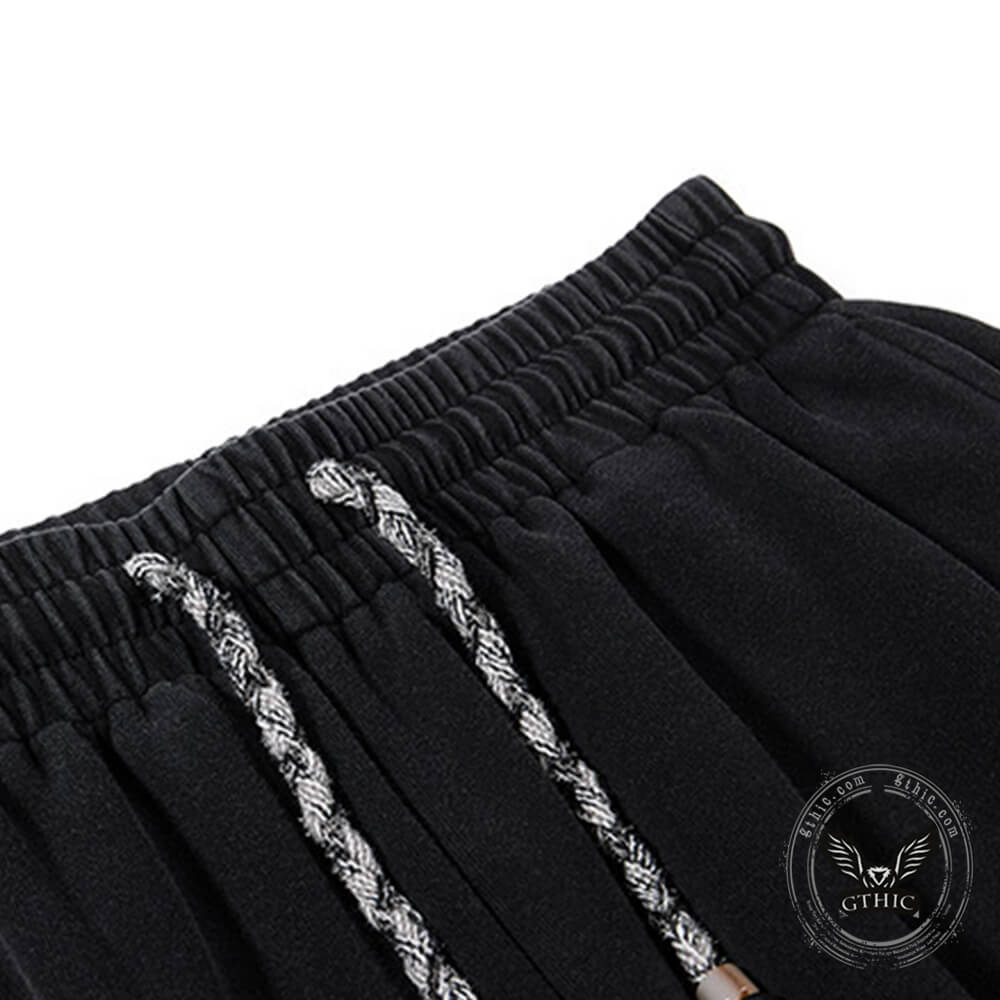 American Star-Print Loose Wide-Leg Casual Pants