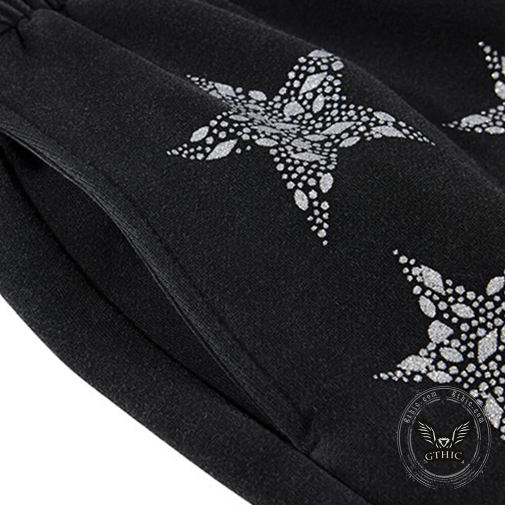 American Star-Print Loose Wide-Leg Casual Pants
