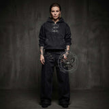 American Street Denim Toggle Clasp Hoodie Jeans Set | Gthic.com
