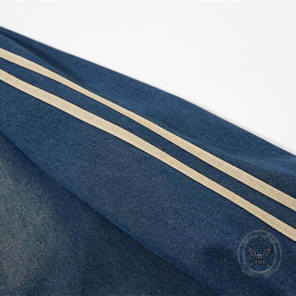 American Street Distressed Loose Lapel Denim Shirt