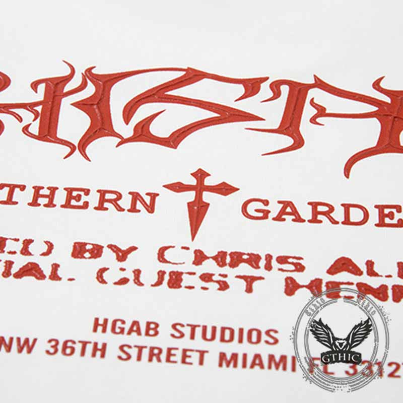 American Street Graffiti Crow Cross Print T-shirt