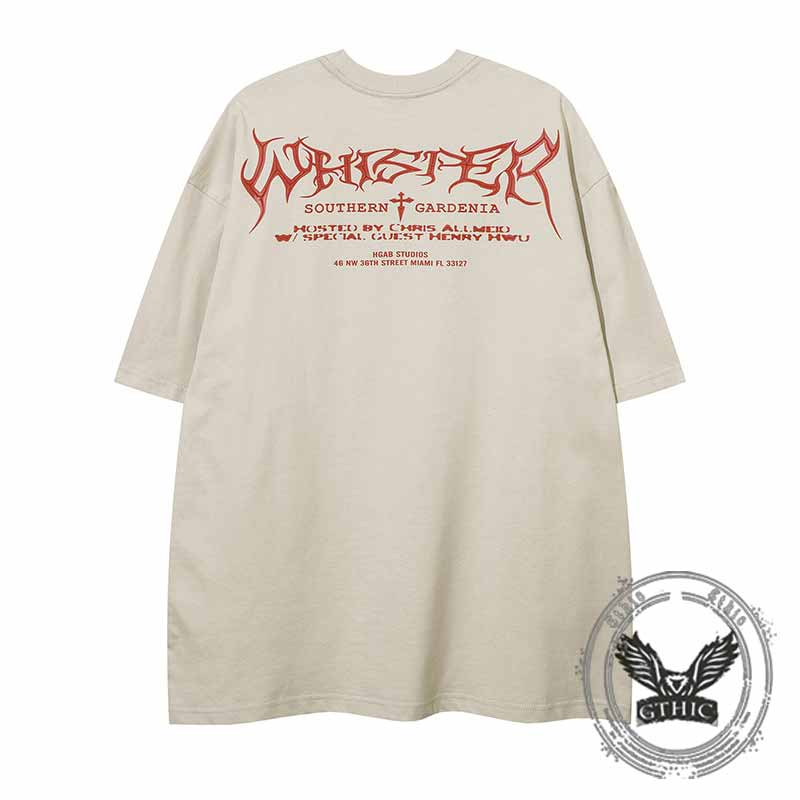 American Street Graffiti Crow Cross Print T-shirt