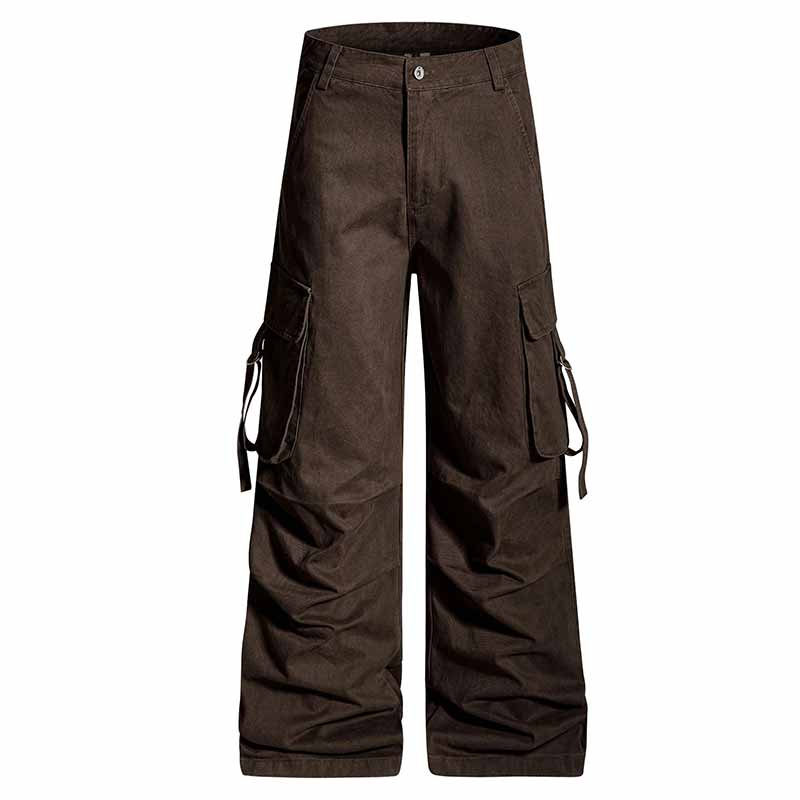 American Street Letter Print Multi-Pocket Cargo Pants