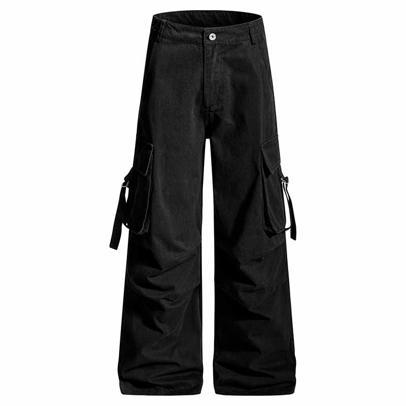 American Street Letter Print Multi-Pocket Cargo Pants